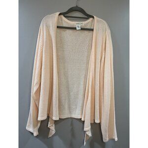 Coldwater Creek Women’s XL Lightweight Cardigan Pink Blush Long Sleeve Open Knit